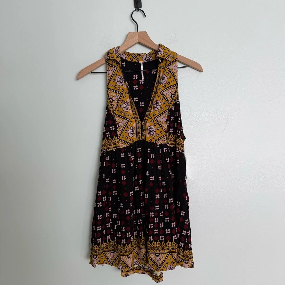 Free People Charolette Sleeveless Boho Tunic Top